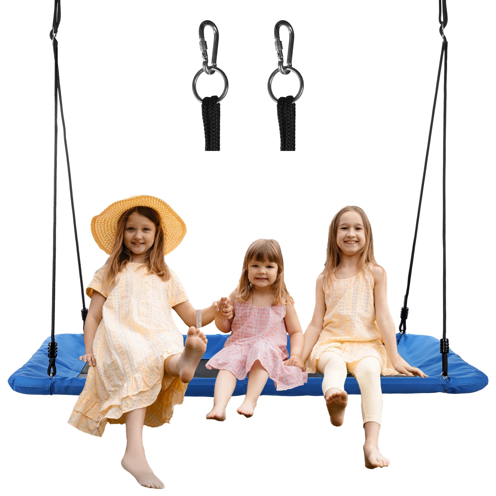 Outdoor Leisure Adjustable Rectangular Blue Oxford Cloth Children´s Adult Swing
